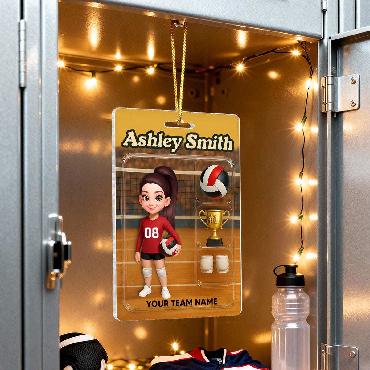 3D Effect Volleyball Player Custom Figure - Personalized Acrylic Ornament - Christmas Gift For Volleyball Players