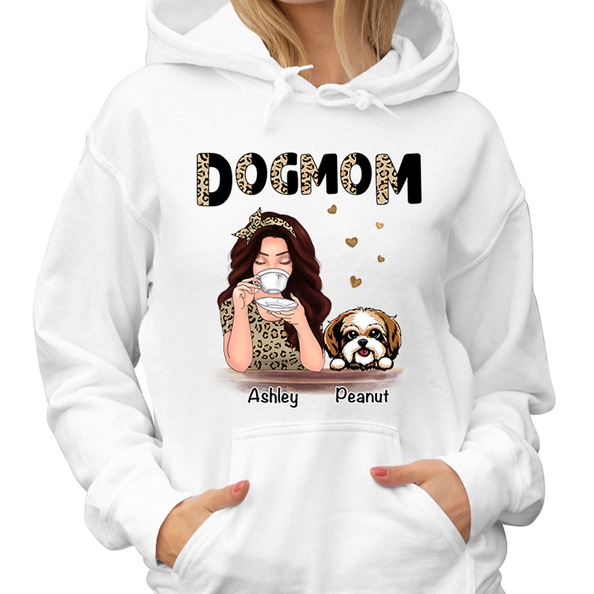 Half Leopard Pattern Dog Mom Gift For Dog Lovers Personalized Shirt