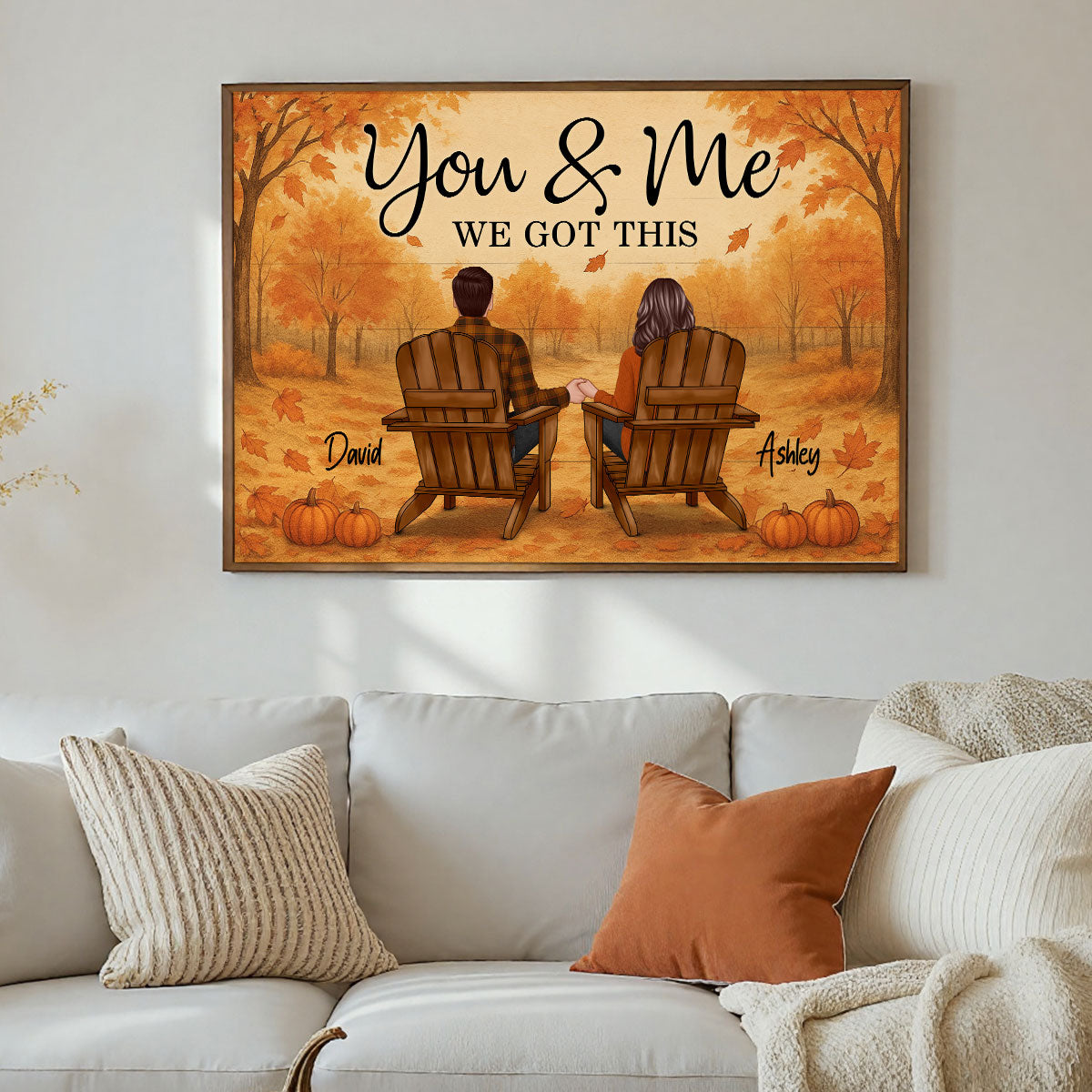 Fall Season Couple Eternal Love Personalized Poster
