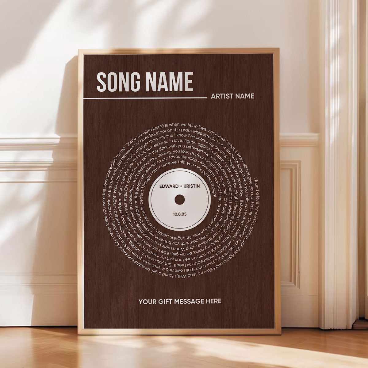 Custom Vinyl Lyrics, Personalised Music Poster, Customizable Music Gift, Anniversary Gift, Music Gift, Wedding Song Dance