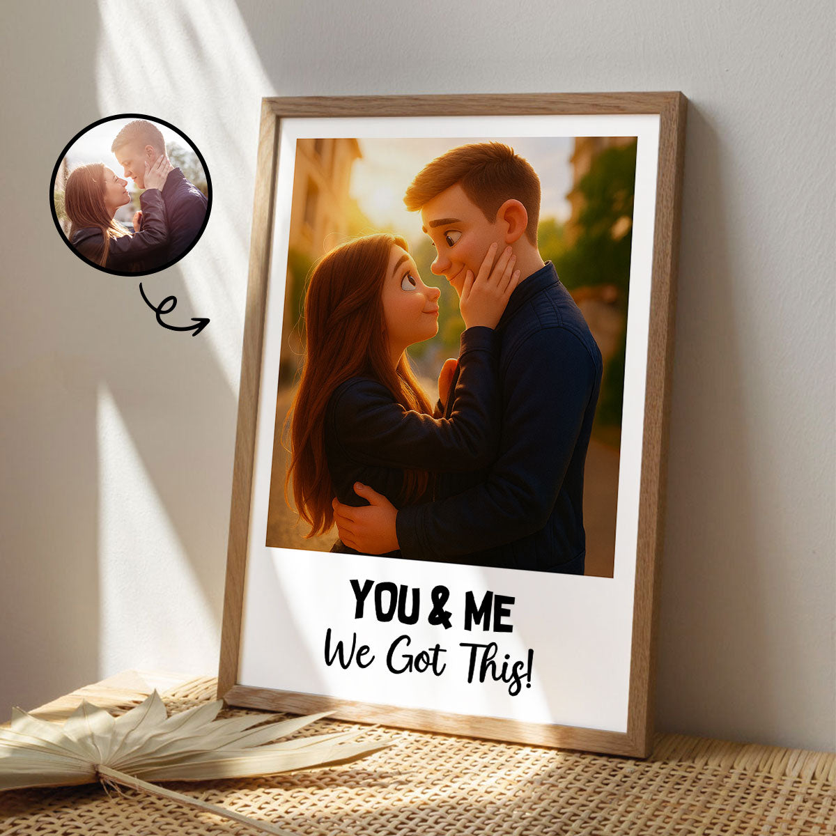 Custom Couple Art Print Personalized Photo Upload Poster, Gift for Couples, Best Friends, Family