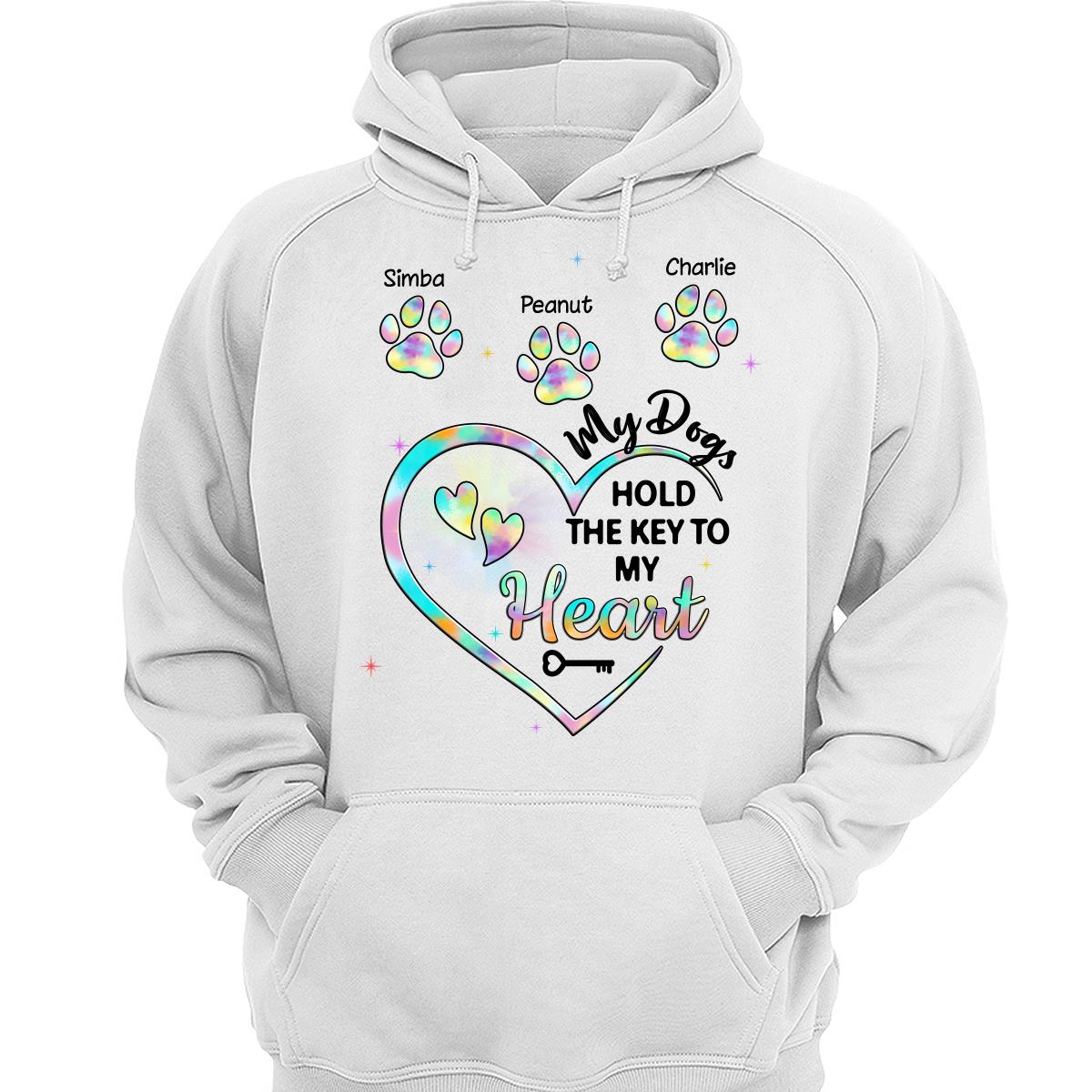 My Dogs Hold Key To My Heart Dog Mom Patterned Personalized Shirt