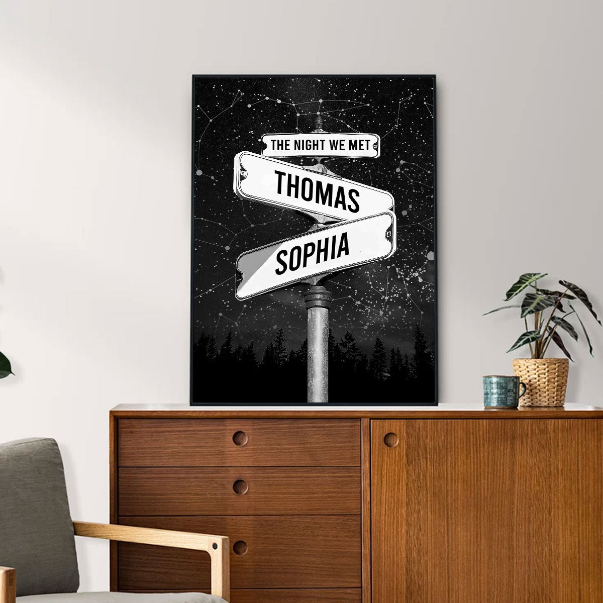 Couple Constellation Custom Star Map Street Sign Personalized Poster, Perfect Home Decor, Engagement Gift Wedding Gift Anniversary Gift For Couple