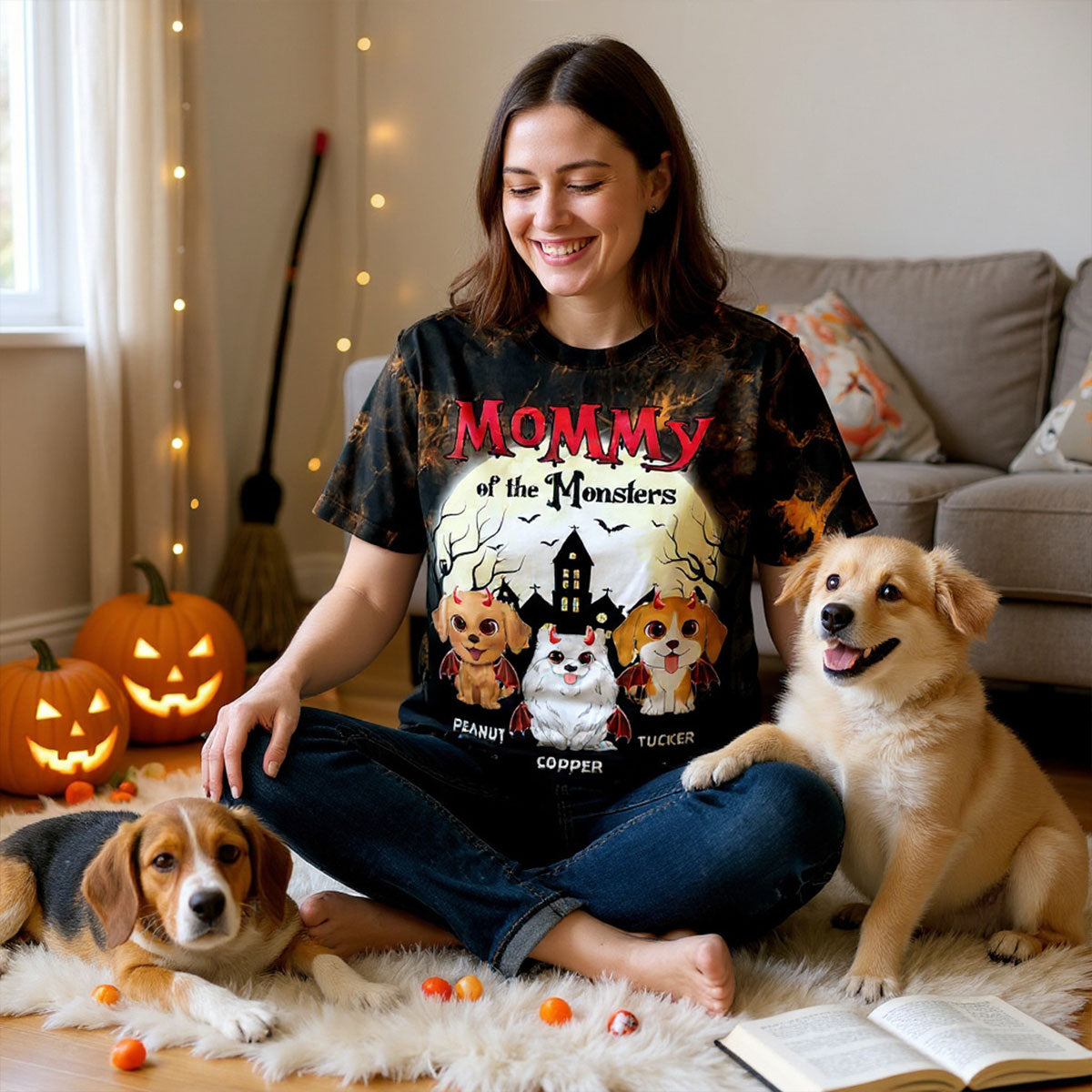 Halloween Mommy Daddy Of The Monsters Dogs Personalized Shirt, Spooky Halloween Costume For Dog Lovers, Dog Mom, Dog Dad