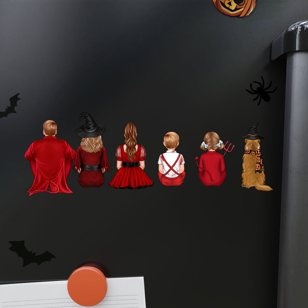 Halloween Back View Family Personalized Car Decal, Halloween Decor
