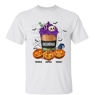 Halloween Latte Grandma Mom Personalized Shirt