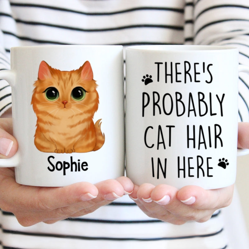 Watercolor Cute Cats There‘s Probably Cat Hair In Here Gift For Cat Lovers Personalized Mug