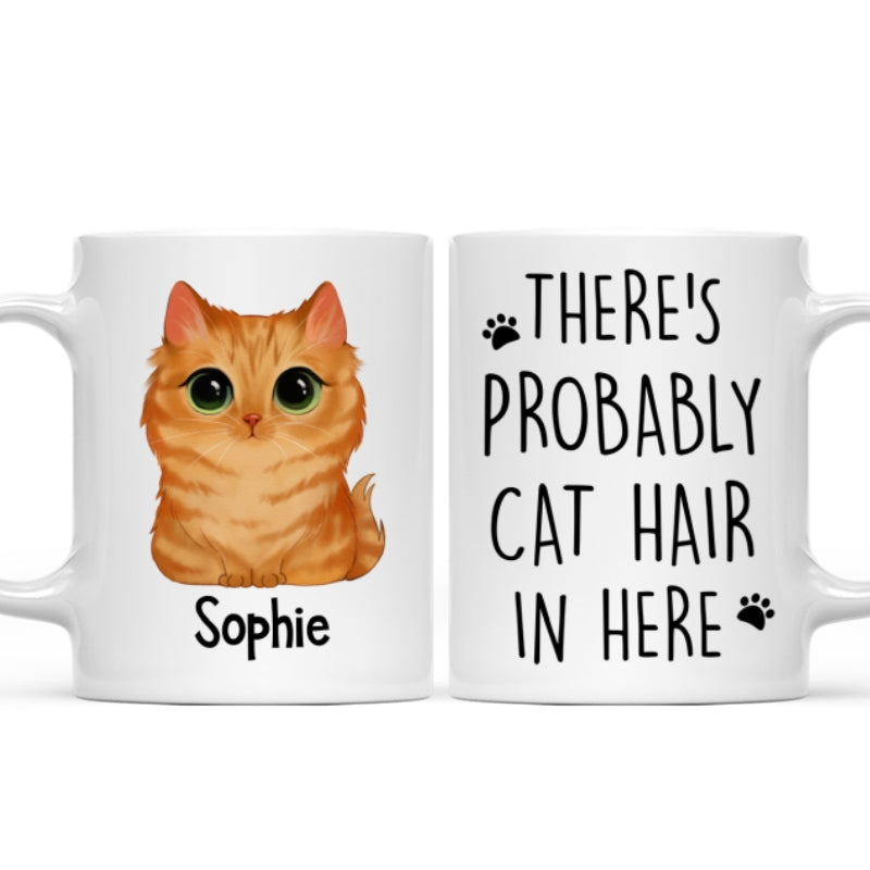 Watercolor Cute Cats There‘s Probably Cat Hair In Here Gift For Cat Lovers Personalized Mug