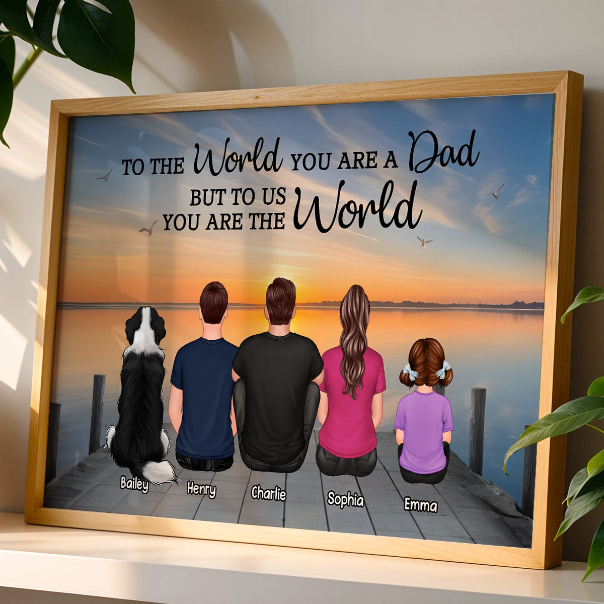Lake Landscape To The World You Are A Dad Personalized Poster| Heartfelt Father's Day Gift For Dad, Husband
