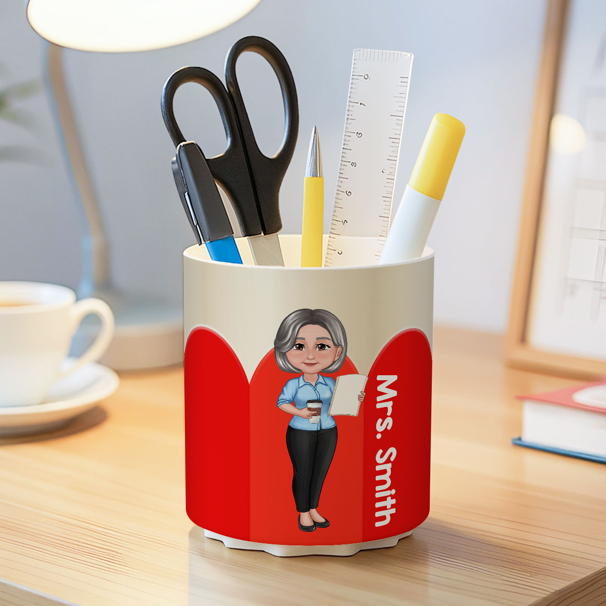 Personalized Rotating Pen & Pencil Holder for Desk Decor for Classroom, Teacher Organization, Back to School Teacher Gift Idea