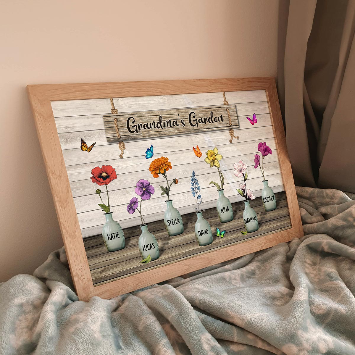 Custom Birth Month Flowers Poster, Gift For Grandma, Mom, Auntie