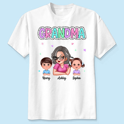 Summer Pastel Dalmatian Dots Grandma And Grandkids Personalized Shirt