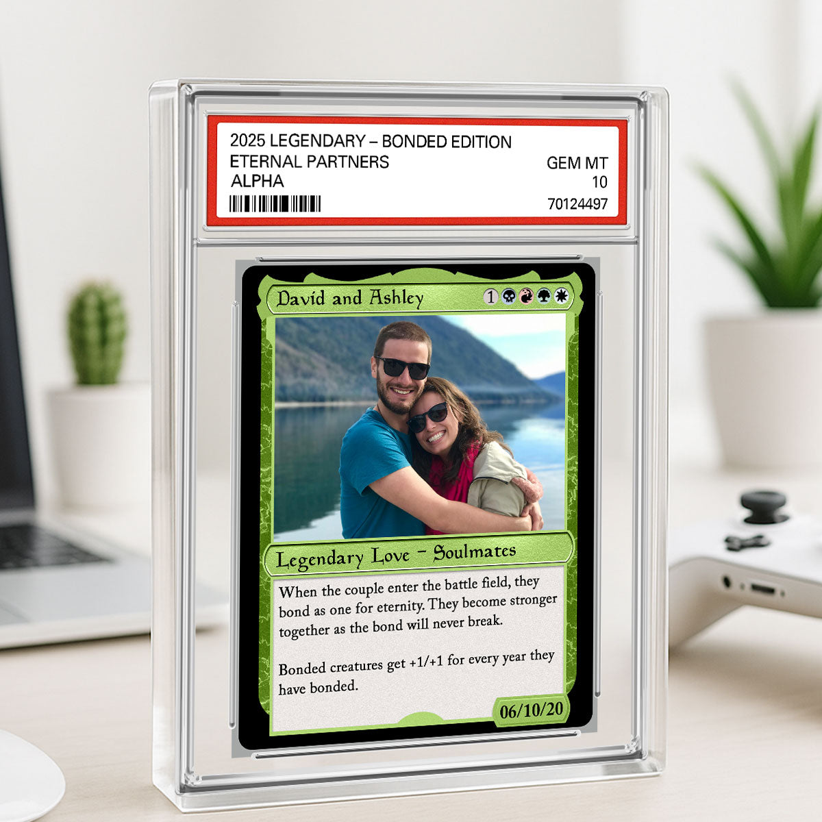 Custom Photo Fantasy Trading Card Style Personalized Acrylic Block Plaque, Gift For Couple