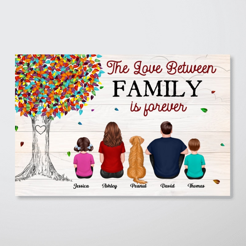The Love Between Family Is Forever Colorful Tree Personalized Horizontal Poster