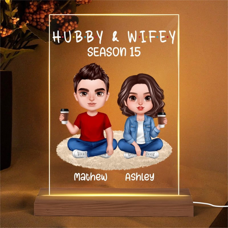 Hubby Wifey Realistic Doll Couple Personalized Acrylic LED Night Light
