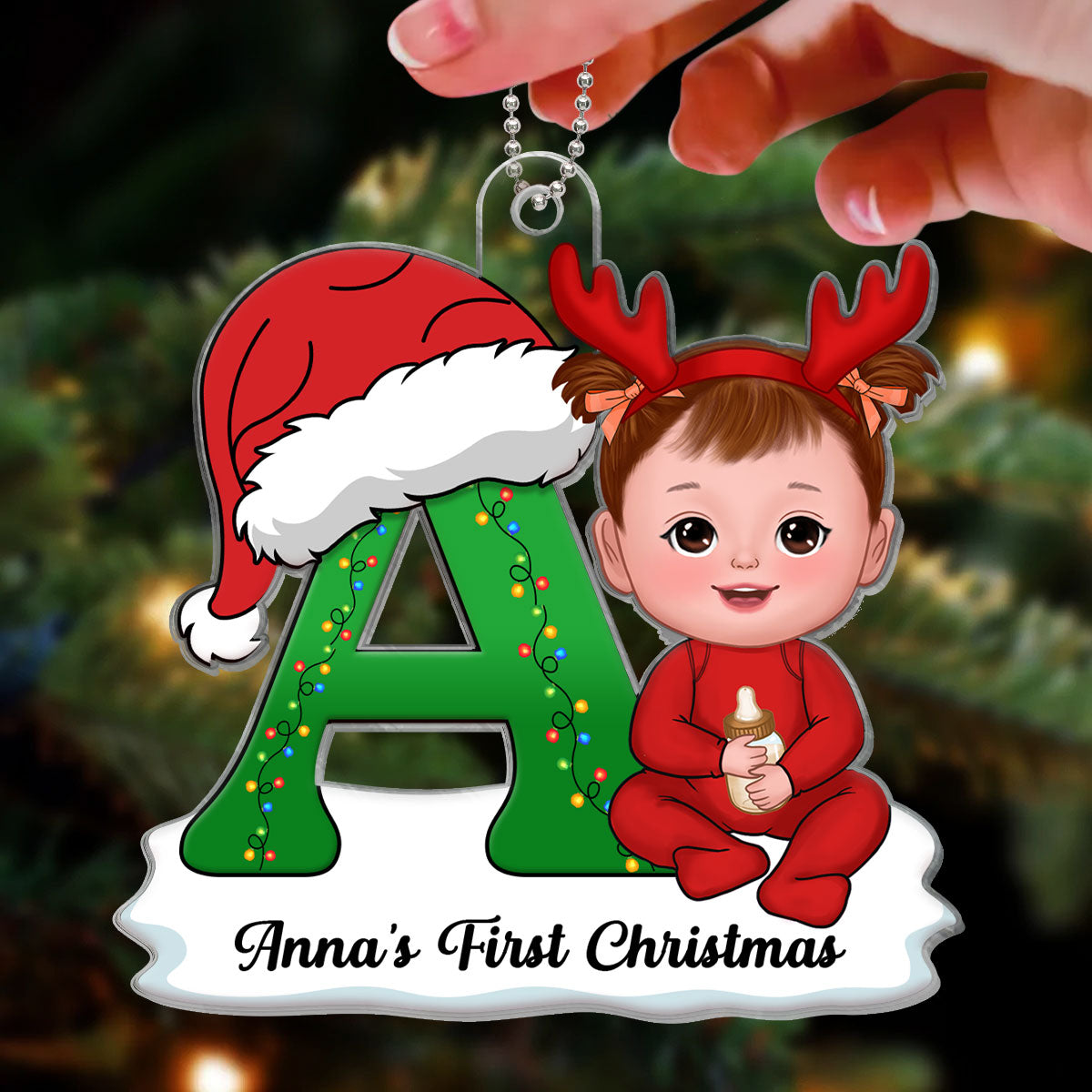 Baby Name First Christmas Personalized Acrylic Ornament