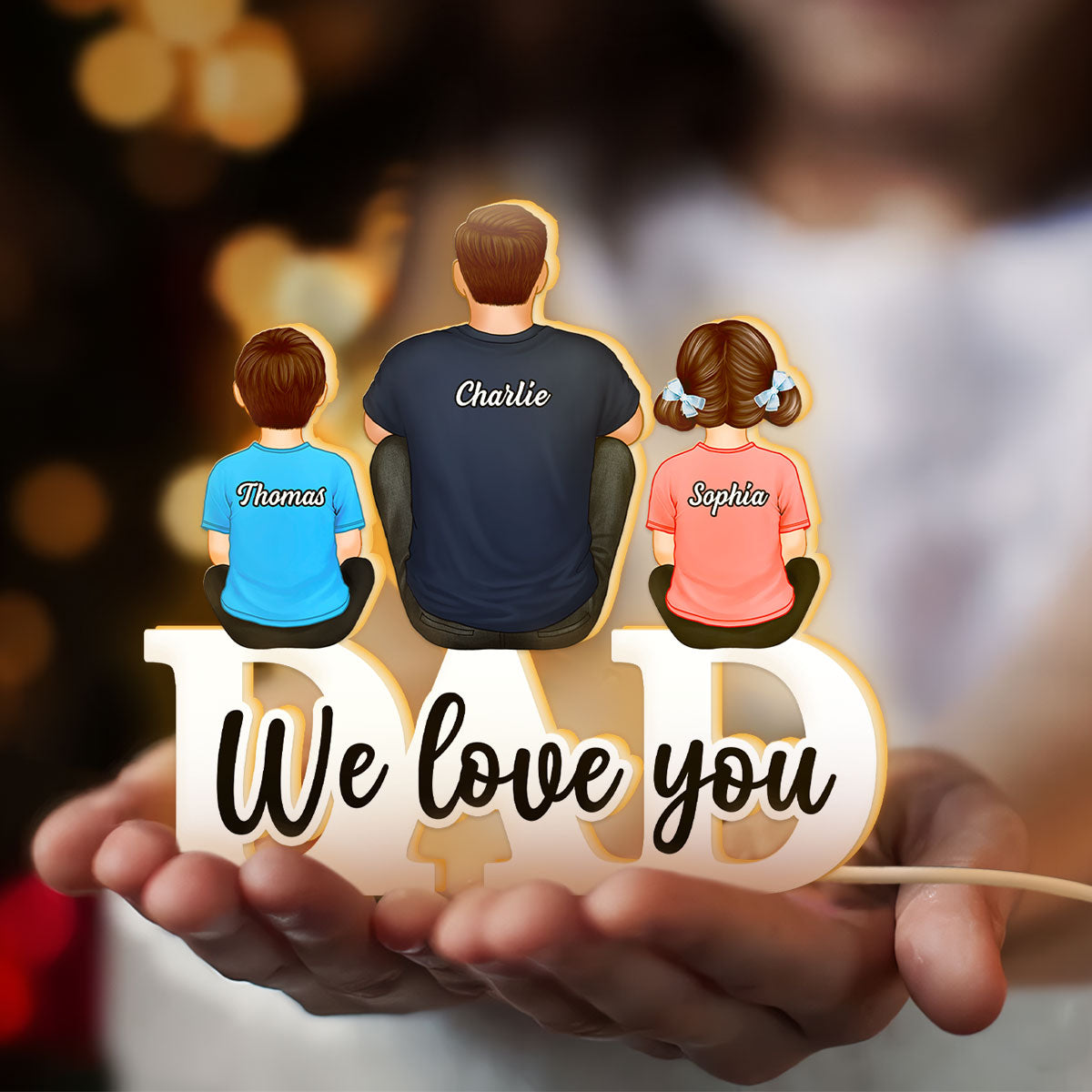 Dad We Love You Personalized Light Box, Gift For Dad