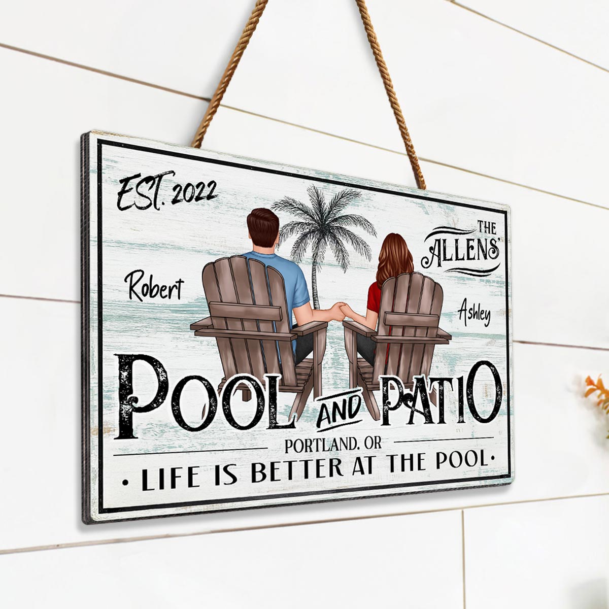Life Is Better at the Pool Personalized Pool & Patio SignOutdoor Decor, Backyard Pool Decor, Farmhouse Sign