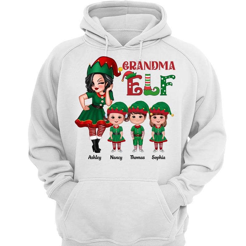 Grandma ELF Doll Kids Christmas Personalized Shirt