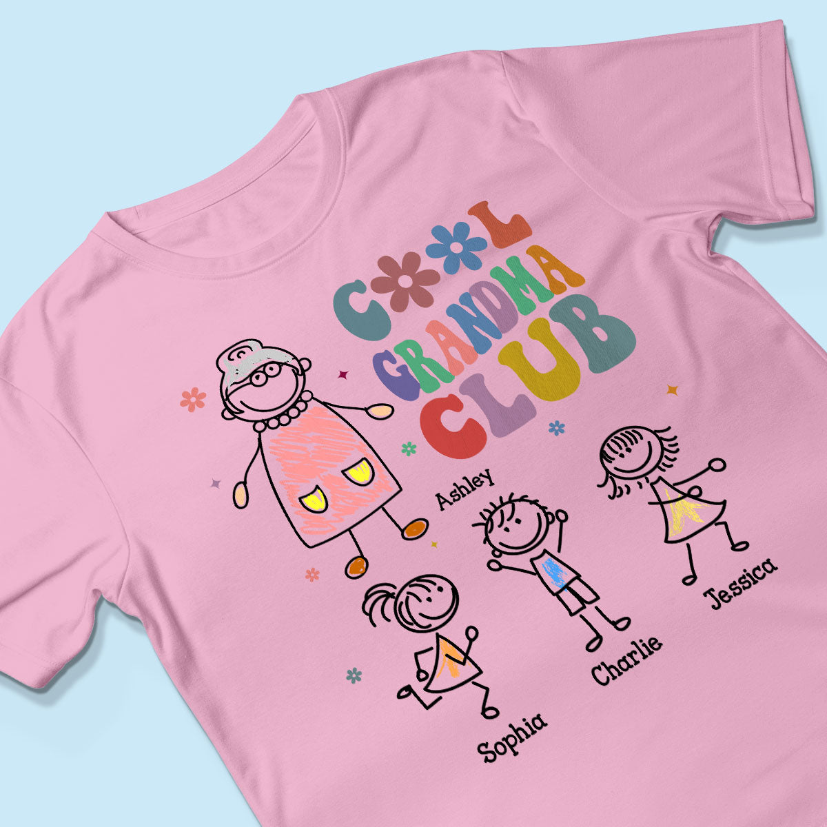 Cool Grandma Club Drawing Personalized Shirt