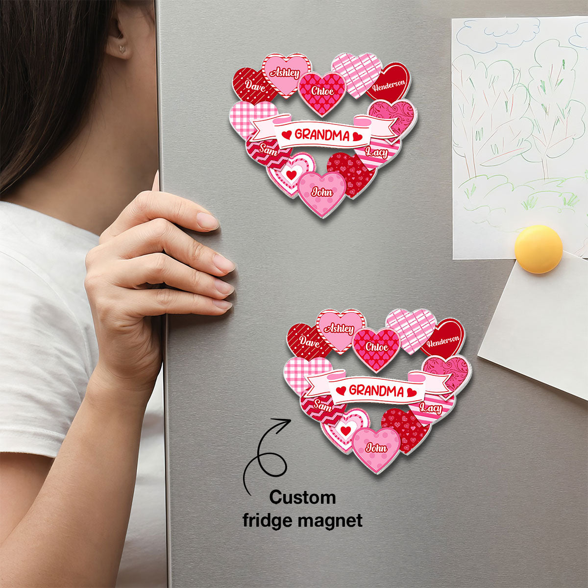 Grandma's Sweethearts Coquette Valentine's Day - Personalized Acrylic Fridge Magnet