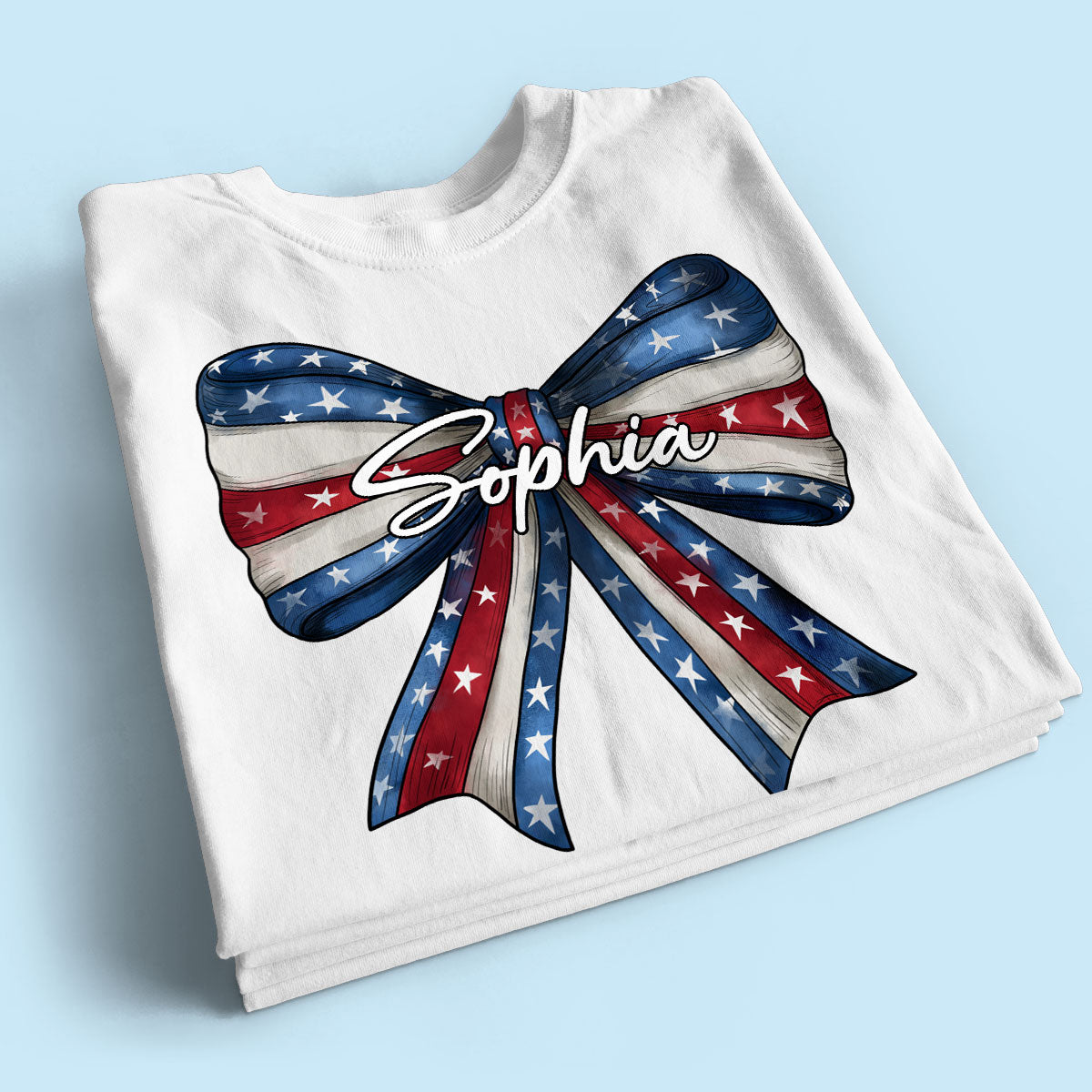 Coquette American Girl Bow 4th Of July Independence Day Personalized Shirt