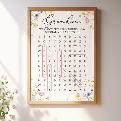 Grandma Word Search Puzzle We Can't Put Into Words How Special You Are - Personalized Poster - Mother's Day Gift For Grandma