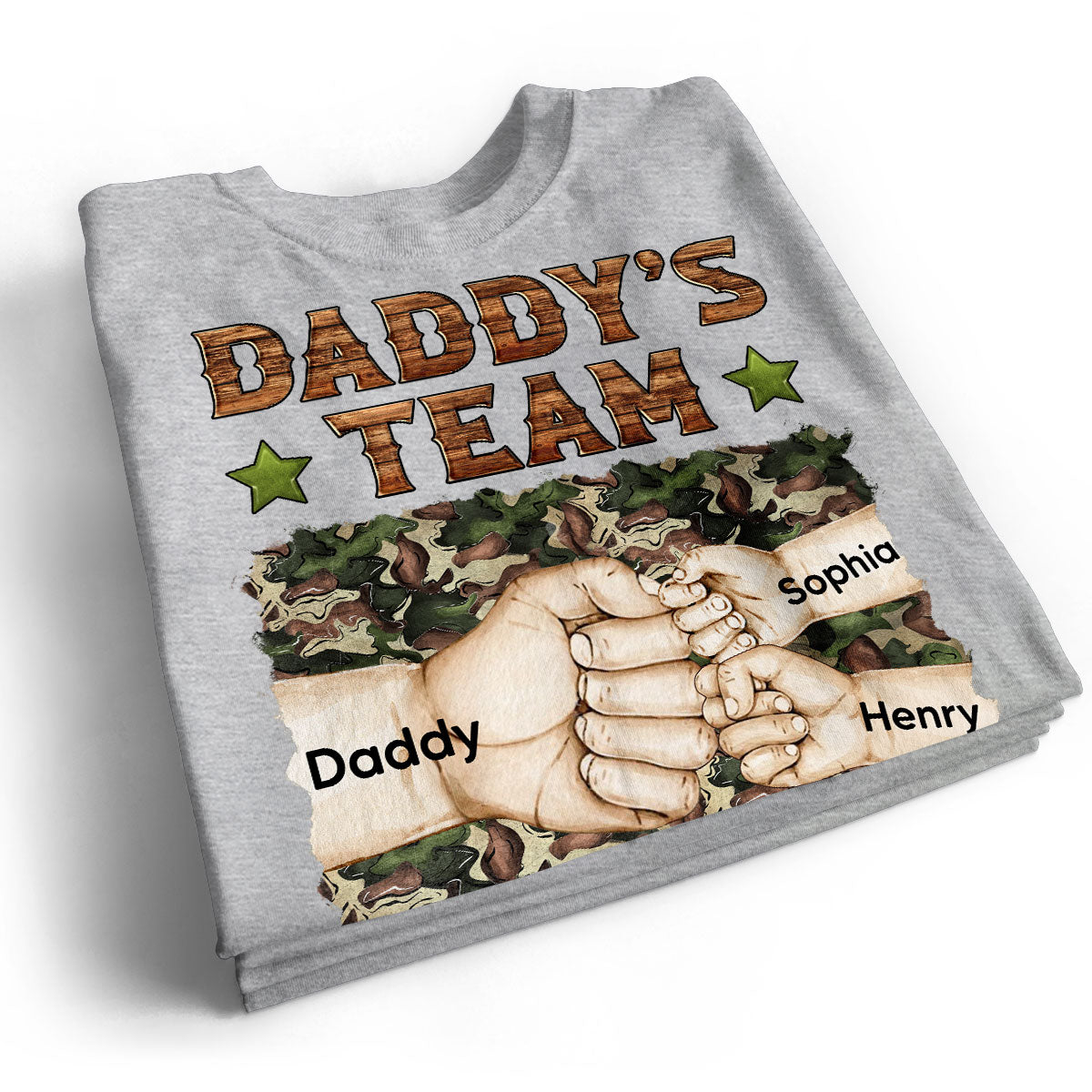 Daddy‘s Team Fist Bump Camouflage Personalized Shirt