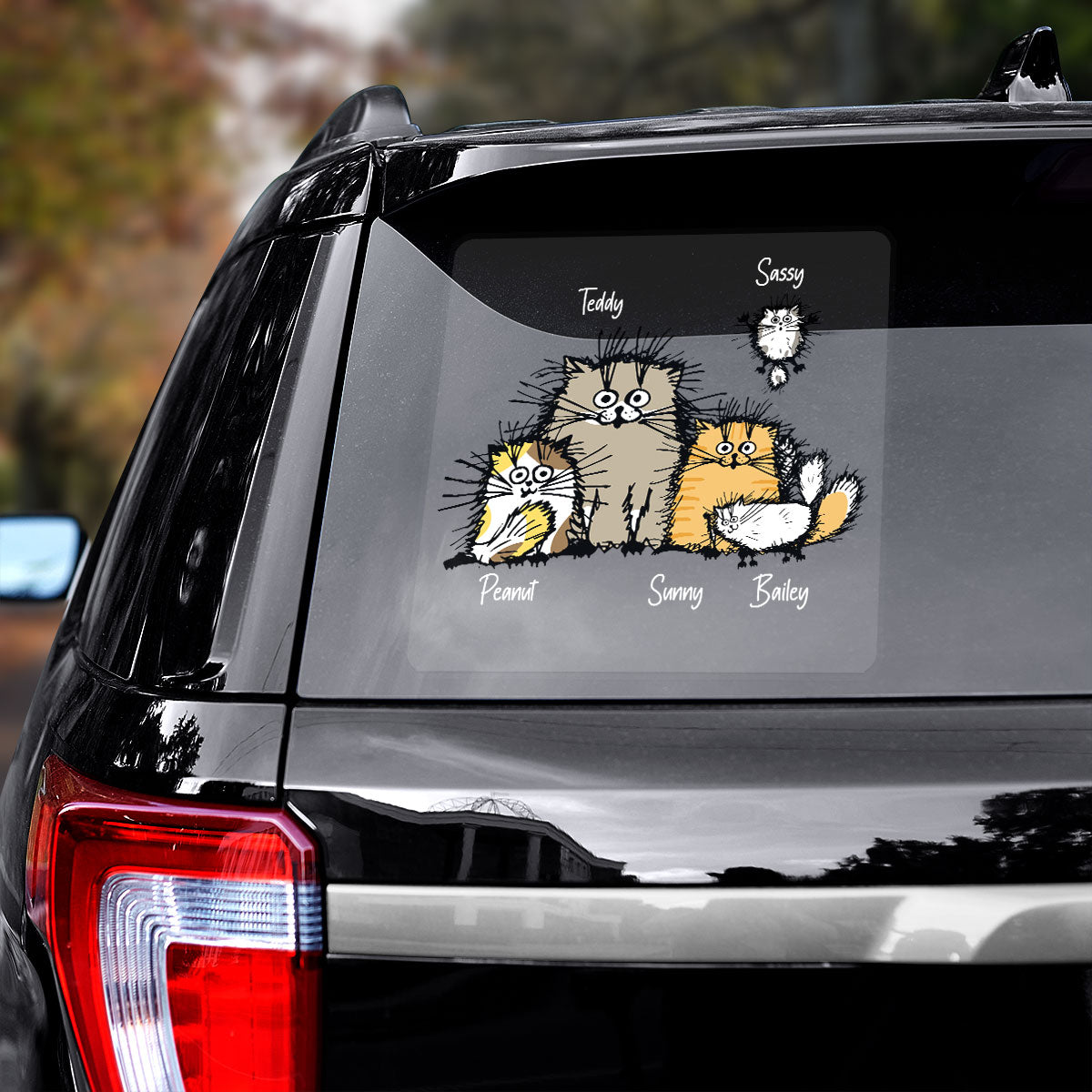 Cute Funny Cats Personalized Decal, Gift For Cat Lovers