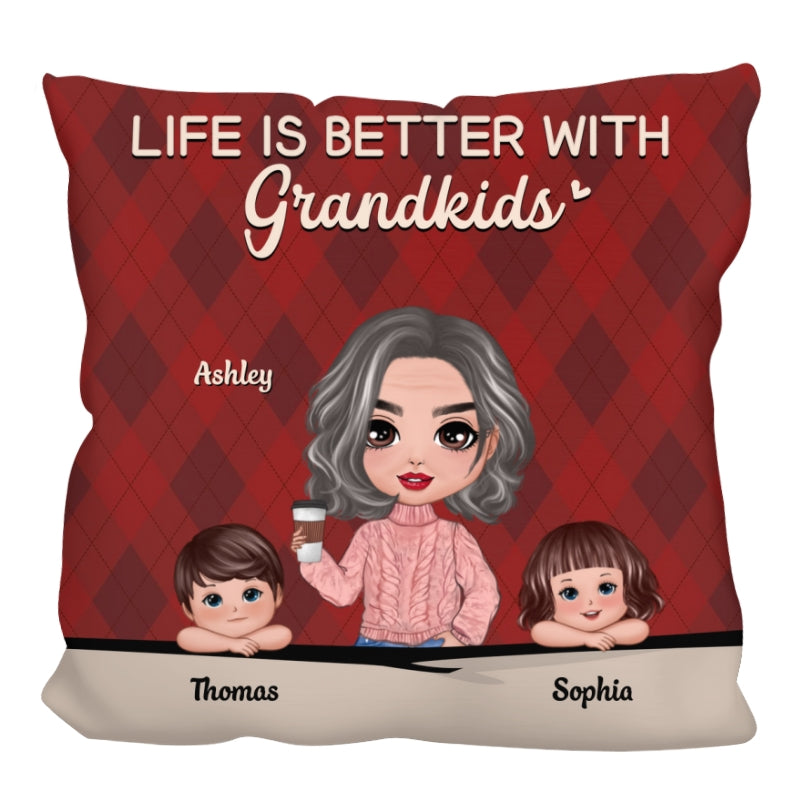 Grandma Life Better With Grandkids Personalized Pillow