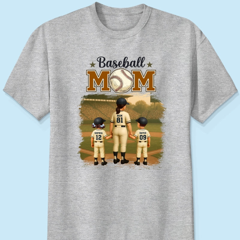 Retro Vintage Baseball Mom Personalized Shirt