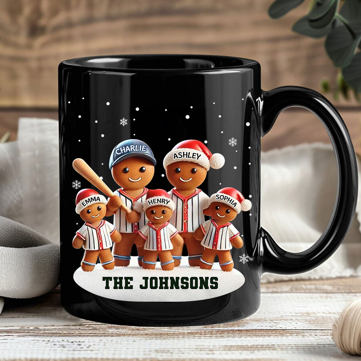 Baseball Gingerbread Family Sport Lover Personalized Mug