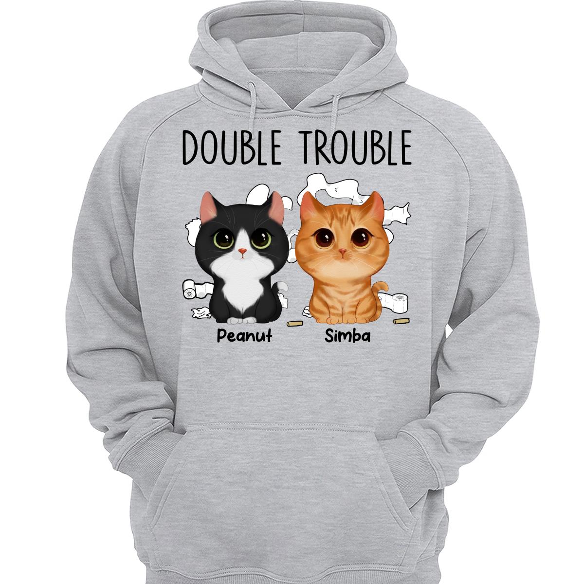 Watercolor Cute Cats Double Trouble Toilet Paper Personalized Shirt