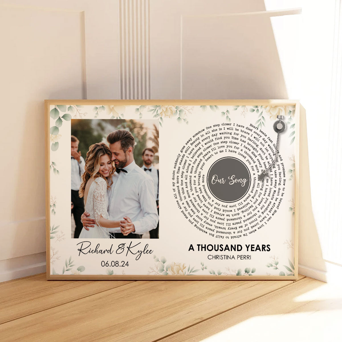 Bride & Groom First Dance Wedding Song Lyrics Custom Photo Wedding Gift, Anniversary Gift Personalized Poster