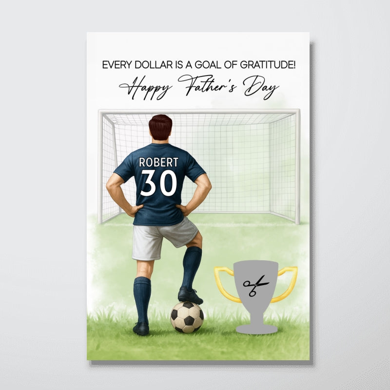 Soccer Dad Happy Father's Day Money Gift Personalized Poster, Gift for Dad, Gift for Husband