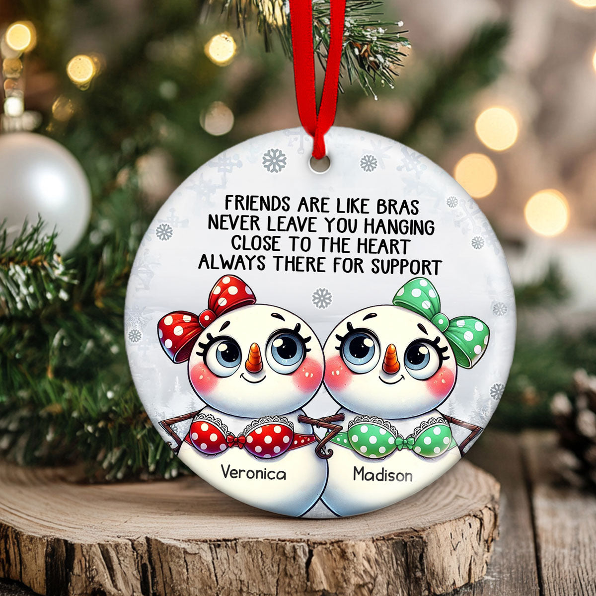 Personalized Snowman Friendship Christmas Ornaments 2024, Funny Gifts Christmas Ornaments for Besties