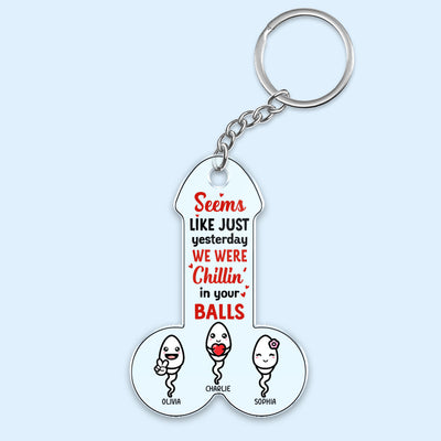 Seems Like Just Yesterday Funny Kids Gift For Dad Personalized Acrylic Keychain