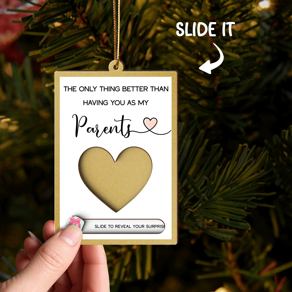 Pregnancy Announcement - Personalized Slider Ornament - New Baby Reveal Keepsake