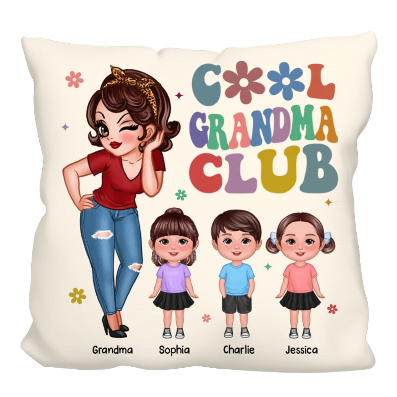 Cool Grandma Club Personalized Pillow, Gift For Grandma