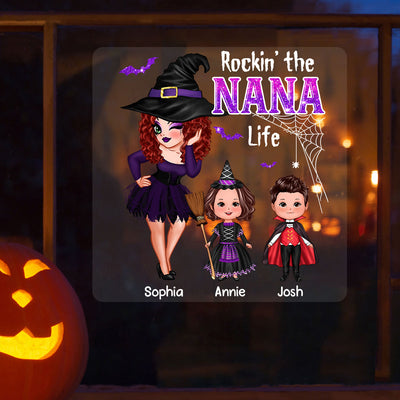 Pretty Woman Halloween Rockin' The Grandma Mom Auntie Life Personalized Decal, Halloween Decoration