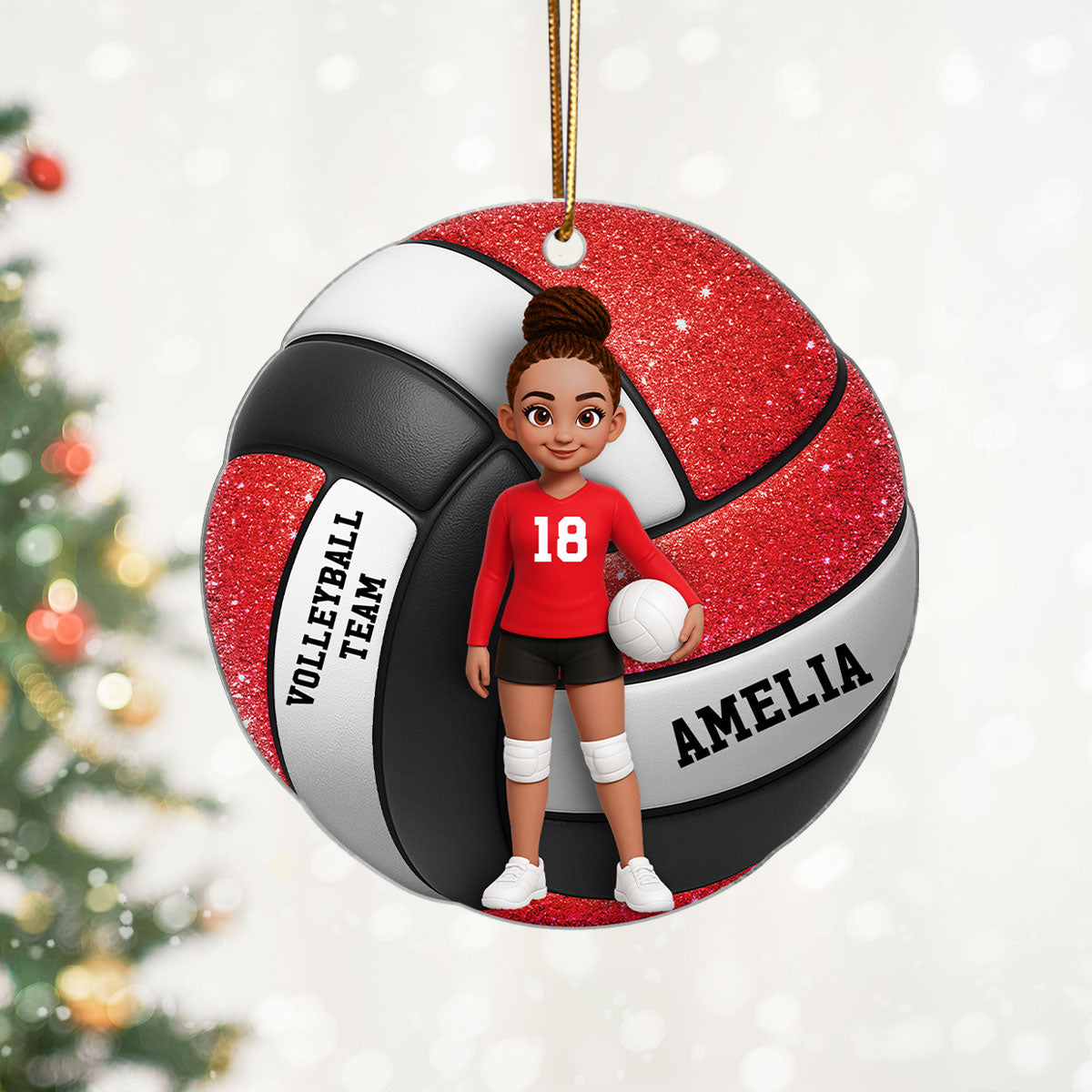 Volleyball Boy & Girl 3D Effect - Personalized Acrylic Ornament