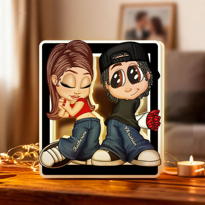 Y2K Style Couple Forever Love - Personalized Light Box - Gift For Couple