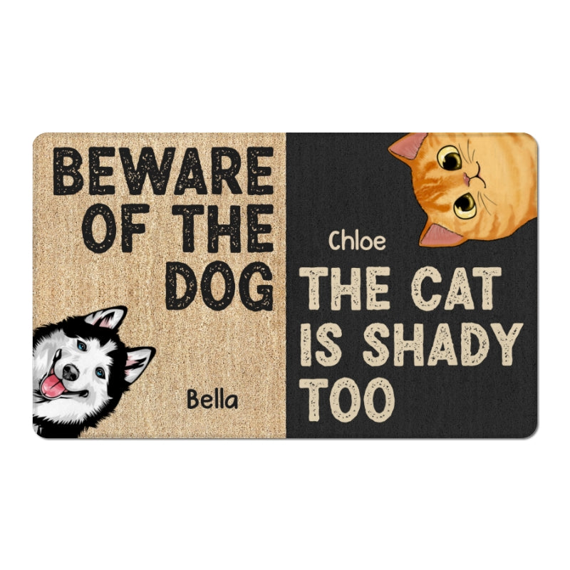 Beware Of The Dogs Cats Funny Personalized Dootmat
