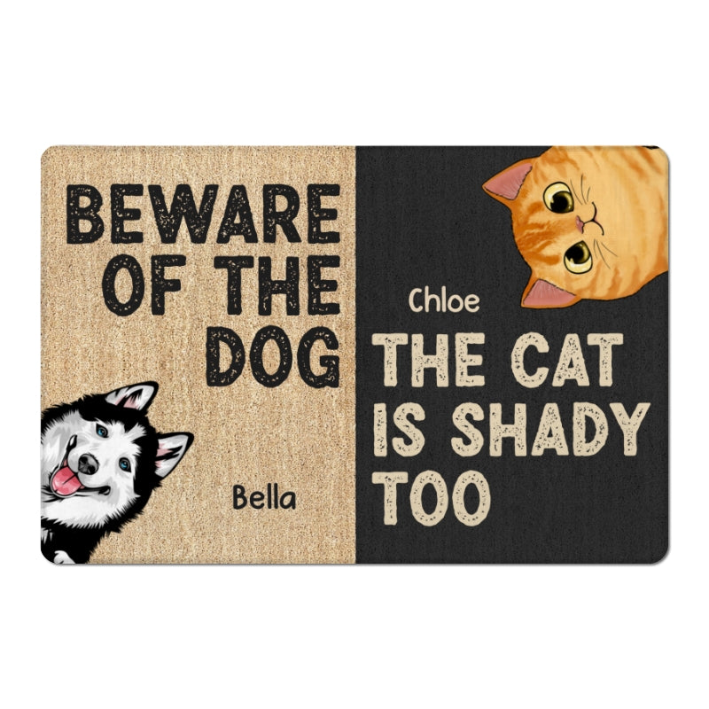 Beware Of The Dogs Cats Funny Personalized Dootmat