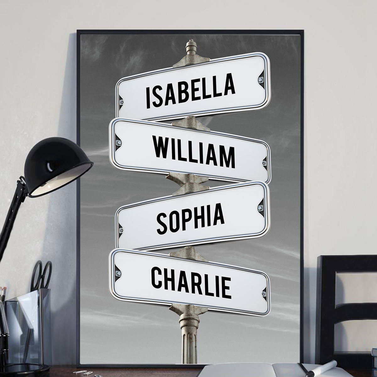 Family Intersection Sign Name Personalized Poster