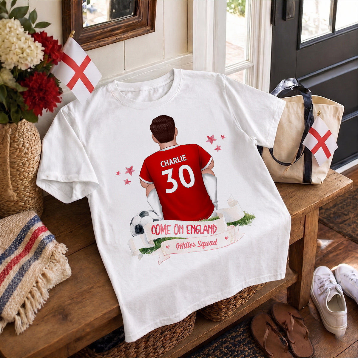 Come On England World Cup T-Shirt - Personalized Family Matching Shirt - Football Fan Tees