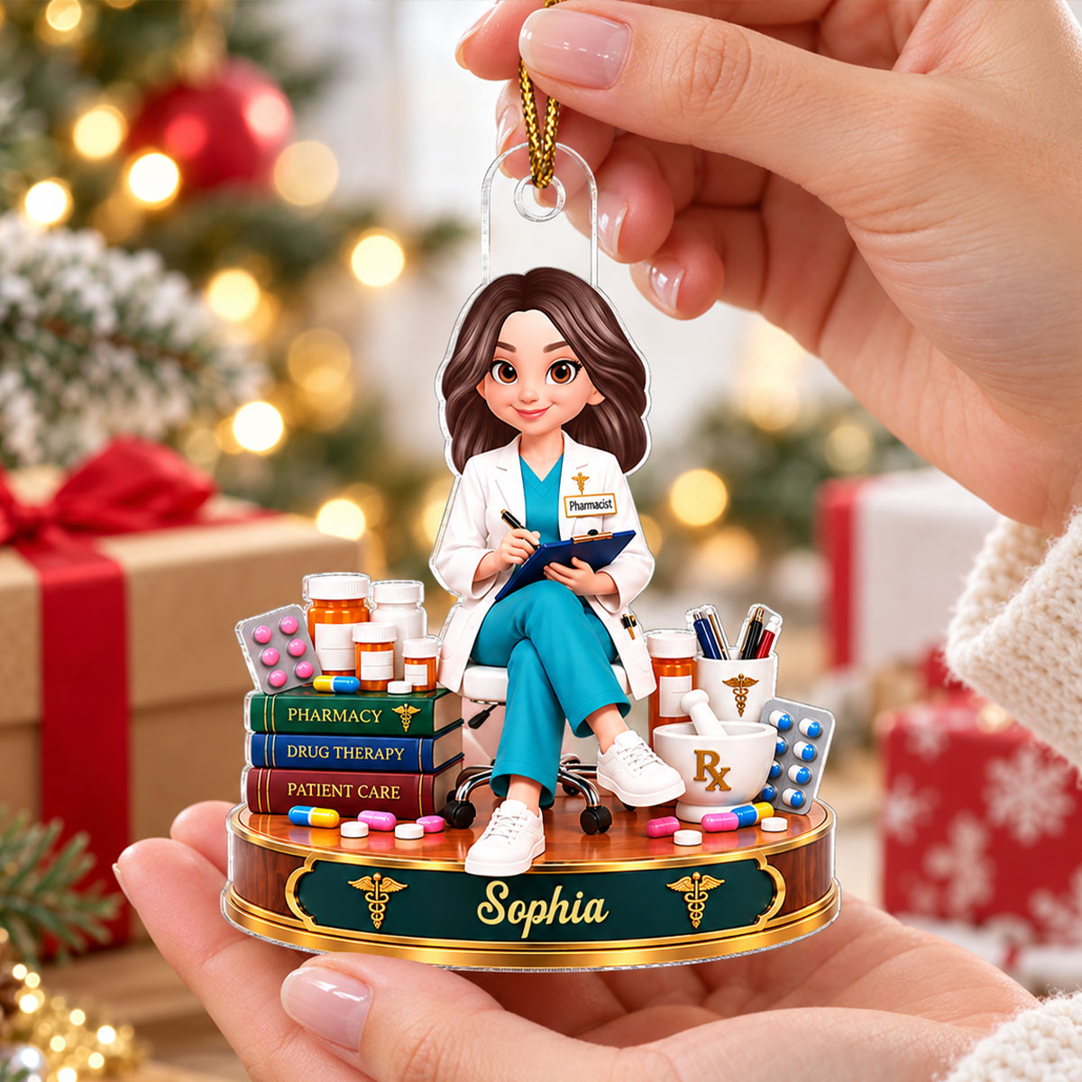 Proud Pharmacist - Personalized Acrylic Ornament - Christmas Gift For Pharmacist