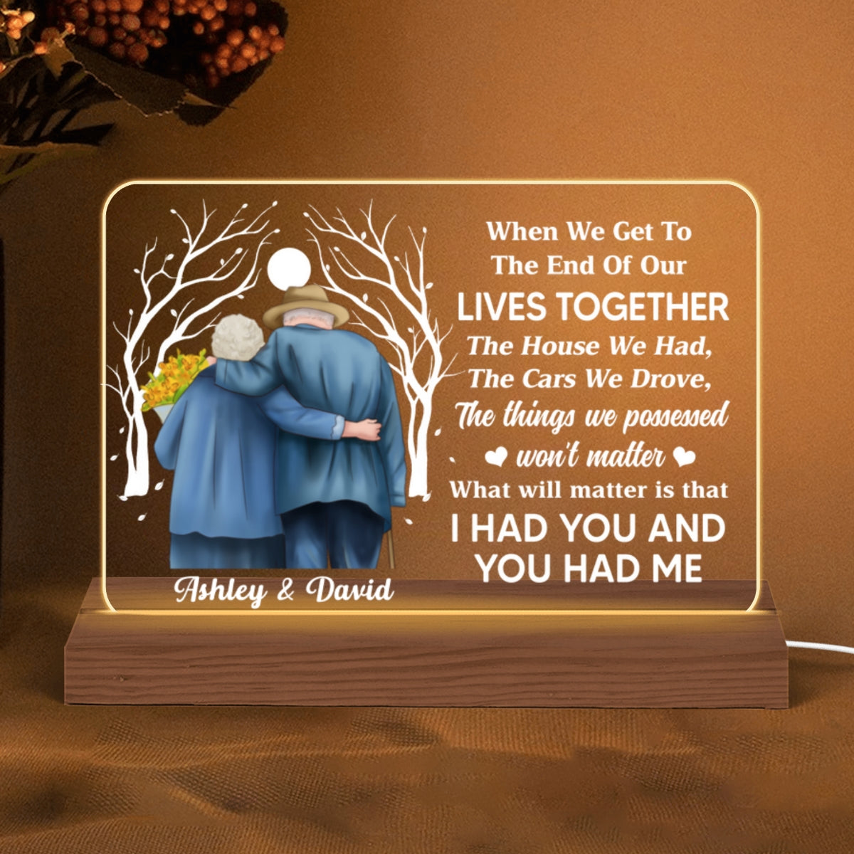 To The End Of Our Lives Couple Personalized Custom Shape LED Night Light LED Lamp