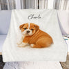 Custom Watercolor Portraits Using Pet Photo Personalized Fleece Blanket, Gift for Dogs Cats Lovers, Pet Lover Gift