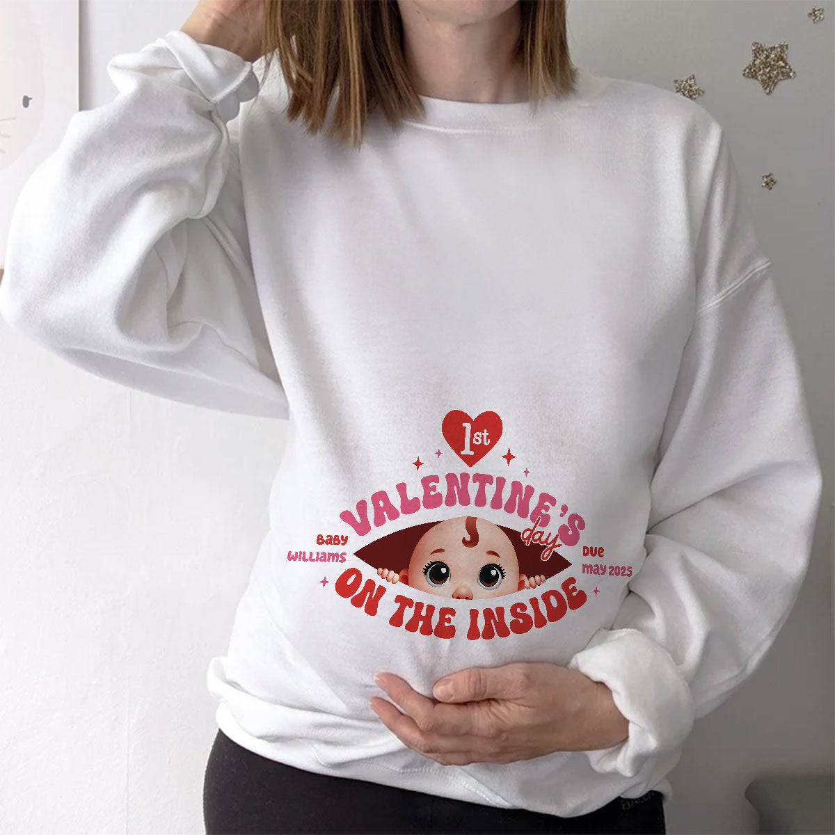 Baby's First  On The Inside Personalized Shirt, Custom Pregnancy Reveal Shirt, Expecting Mom